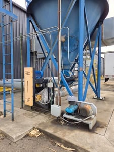 60000 cfm, Donaldson-Torit #484RFW10, baghouse dust collector, 158" diameter, 6297 sq.ft., 484 bags, 200 HP