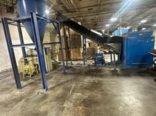 Nelmor #G2244, plastic granulator, 22" x 44" opening, (3) rotor blades, (2) bed knife sets, 5 HP blower