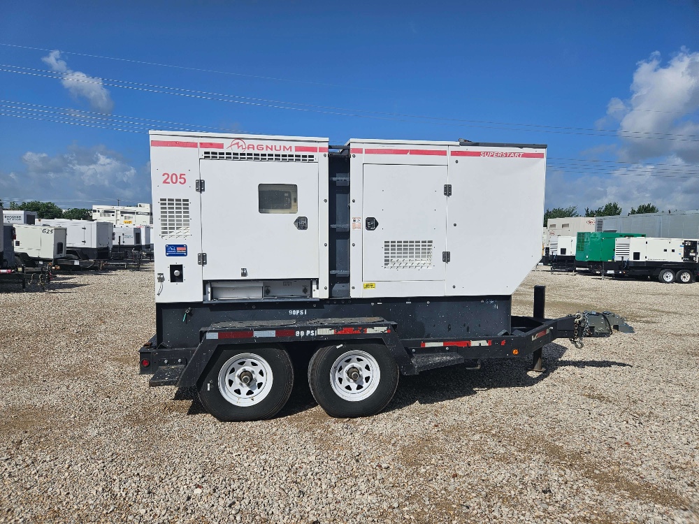 174 KW Magnum #MMG205, diesel gen, trailer mounted, John Deere PE6068HFG95 engine, Tier 4i, sound attenuated