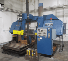 30" x 40" Kysor / Johnson / Amada #H1080, horizontal band saw, 15 HP, powered infeed conveyor, 2.56" x346.5"