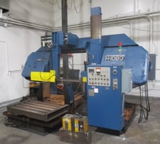 30" x 40" Kysor / Johnson / Amada #H1080, horizontal band saw, 15 HP, powered infeed conveyor, 2.56" x346.5"