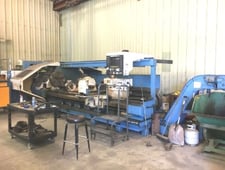 Mazak #Powermaster-3000, CNC Lathe, 31.5" swing, 120" machining length, 24" chuck, 40 HP, Cam T2 CNC, 1989