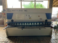 0.394" x 10.3' Knuth #KHT-3010-NC, Hydraulic Power Squaring Shear, 5.91" throat, 131.5" x 20.5" x 34.4"
