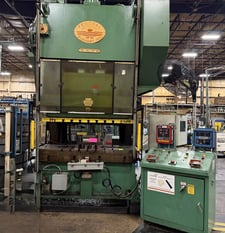 150 Ton, Federal #G2-150-72-30, Gap Frame Double Crank Press, 8" stroke, 22" die space, 72" x 30" bed, 50