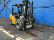 9020 lb. Hyundai #45D-9, Diesel Forklift, 42" forks, 185" mast height, AS IS