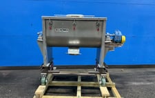 S Howes #ES-244, Ribbon Mixer, 4-wheel, Toshiba motor, Browning speed reducer, 3 HP, 230/460 V.