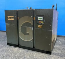 107 psi, Atlas Copco #GA-160, Rotary Screw Air Compressor, 221 HP, 1790 RPM, 460 V., Elektronikon control