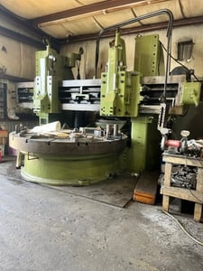 108" Betts, vertical turret lathe, 100" max swing, 60" height under rail, 75 HP, twin rams, AS IS