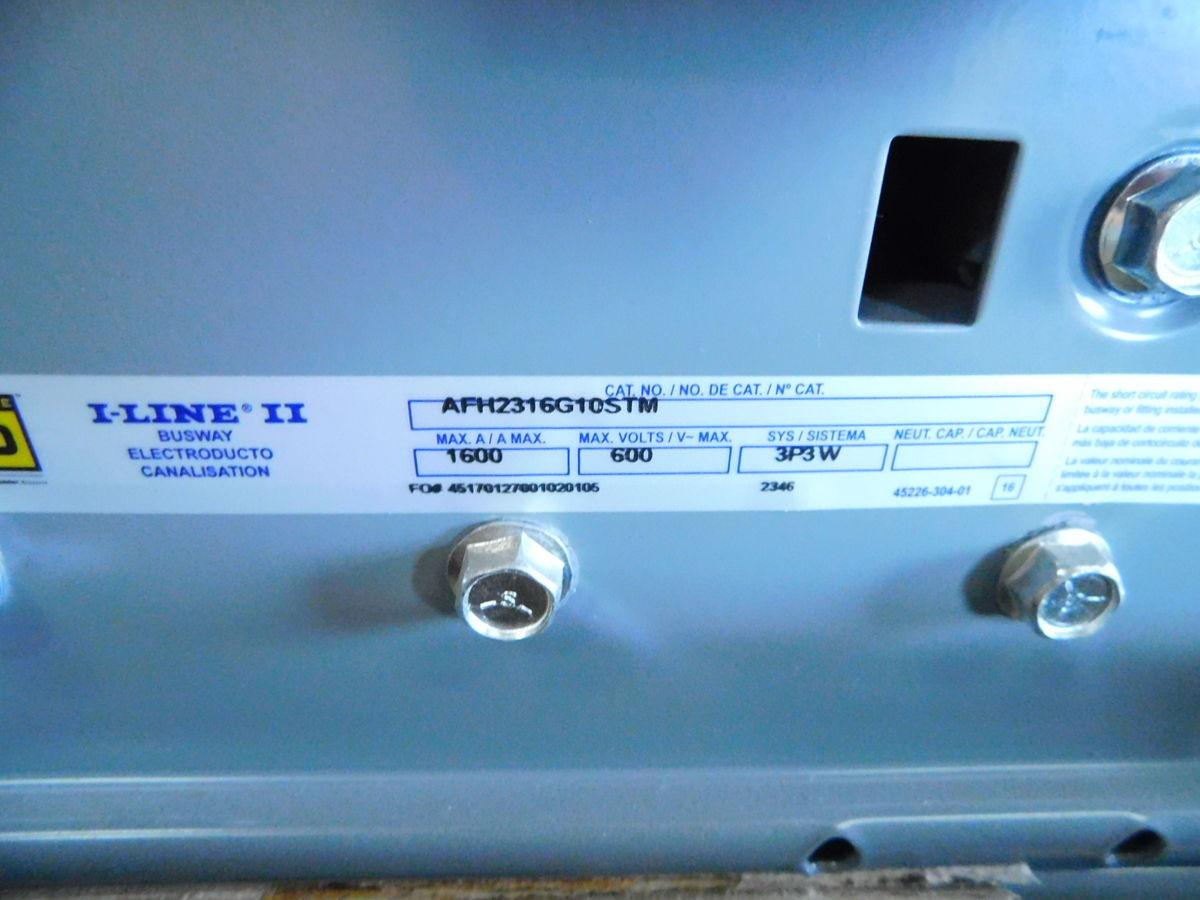 1600 Amps, Square D AFH2316G10STM, i-line ii feeder, LOT of 9, 600 Volts, 3P3W, 10 Ft. sections