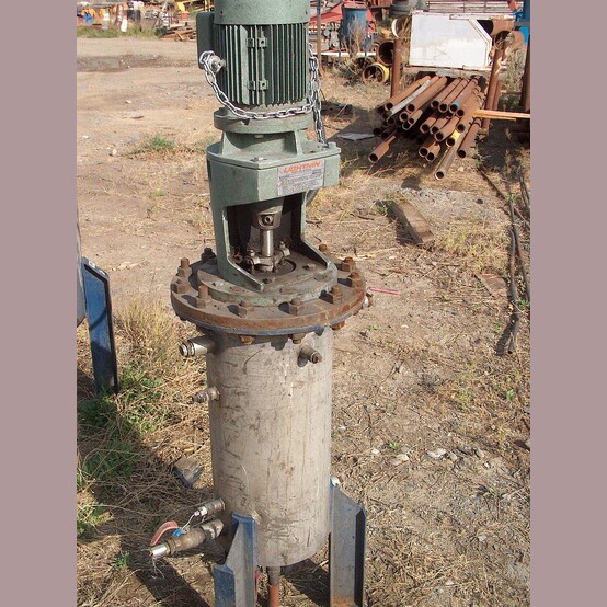 5 HP Lightnin #XDC-500, Top-Entry Agitator, Stainless Steel, 10" diameter x 29" length/depth, 1740 RPM