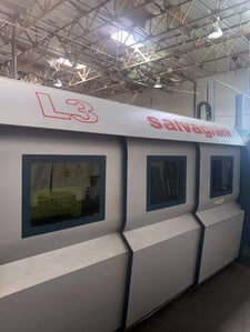 Salvagnini #L3, 3kW fiber laser, 5' x 10', 3.9" Z stroke, 4724 IPM, automated material loading, 8500 cutting