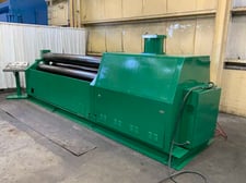 10' x 1/4" American Hercules #25010, 3-roll Plate Roll, 12" diameter top, 10-3/4" side, 15 HP, pedestal