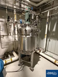 50 gallon Cherry Burrell, 316 Stainless Steel Reactor, 24" diameter x 28" Straight Side, dish top, dish