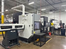 Okuma #LT-3000EX-2TMY-BB, twin spindle turning center with 2 turrets, OSP P300L Control, 21.6" swing, 2013