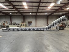 Vecoplan #VFB-650-F3, conveyor, 32' flat section (modular), 17' incline section at 45°