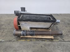 3.5" diameter x 3' long, MAC, auger discharge w/3.5" screw flighting, 2 HP Baldor, 44 RPM, 40:1 gear reducer