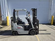 4000 lb. TCM #FCG20L-A1, LP gas three-stage cushion tire forklift, 187" lift, 81" mast, side shift, 4" x 42"