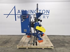 1" American Kuhne #AK-100-PM, air cooled pedestal extruder, 5 HP, 24:1 L/D, 3 barrel zones, 145 RPM, 460 V.