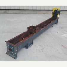 9" diameter x 10' long Center-Feed Auger, 2 HP Toshiba, 1735 RPM, 3/8" flighting, 10" x 10" outlets, Dodge