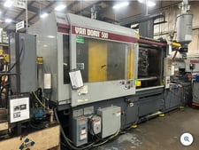 500 Ton, 89.6 oz., Van Dorn #500HT-4300, 95mm screw, Pathfinder 5000 Control, core pull, air blow, 1999