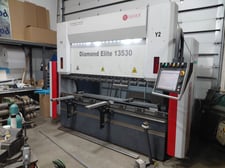 135 Ton, Dener #Diaond-Elite-13530, 7-Axis CNC press brake, 10' overall, 12.6" stroke, 20 HP, 2015