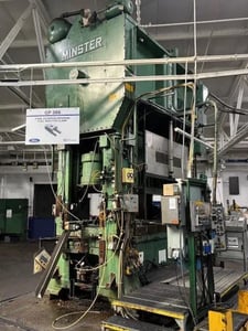 500 Ton, Minster, Straight Side Double Crank Press, 38" shut height, 6" ram adjustment, 84" x 42" bed/ram
