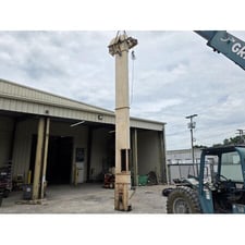 Mild steel bucket elevator, 25' discharge height, 28' 6" OA, 5" x 4" HDPE buckets, 5 HP, 208-230/460 V.