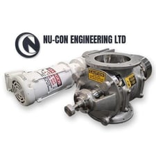 6" Nu-con #DT375U, quick clean sanitary Stainless Steel rotary airlock valve, 8-vane, 1/2 HP, 230/460 V., 16