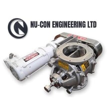 6" Nu-con #DT375U, quick clean sanitary Stainless Steel rotary airlock valve, 8-vane, 1/2 HP, 230/460 V., 16