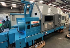 Mazak #Slant-Turn-60N, CNC lathe, 36" swing, 32" hydraulic chuck, 80" machining length, 2000
