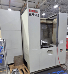 Kiwa #KH-55, CNC horizontal machining center, 4-Axis, Fannuc 31A, 31.4" X, 31.5" Y, 31.5" Z, 120 automatic