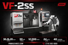 Haas #VF-2SS, CNC vertical machining center, 24 automatic tool changer, 30" X, 16" Y, 20" Z, 12000 RPM, #40