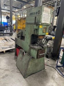 4" x 4" x 1/4" HMI #58-20, hydraulic ironworker, dual operator, 58 Ton, 7" throat, 3 HP, 6" stroke, 21 SPM