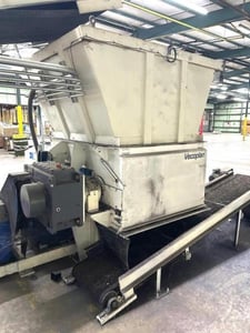 Vecoplan #RG52/150-SPK, single-shaft film & fiber shredder, 52" x 58" infeed, 52" rotor, 150 HP, 125 RPM, 60