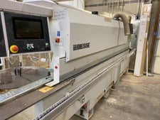 Biesse #Akron-1430A, edgebander, 1/2" edge capacity strips, end trim/rough trim/fine trim/scrape, 39 FPM