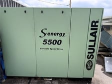 387 cfm, 175 psig, Sullair #5500, rotary screw air compressor, VFD, 460 V., 3-phase, 45000 hours, 2017