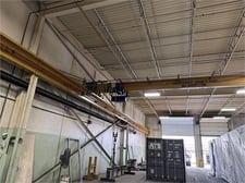 5 Ton, Smart Machine Tool, 40' span, single girder overhead crane, Mizia hoist, pendant control, dismounted