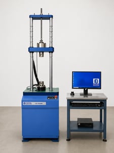 33750 lbf. (150kN) Frank Bacon #FB-150EMS, tensile & compression test machine, 17.5" testing opening, 11.8"