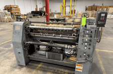 Dusenbery #635-BL, 45" duplex slitter rewinder, 34" unwind diameter, 18" rewind diameter, 3" shafts