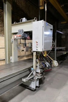 75 Ton, Dake #5-075, hydraulic h-Frame press, 10" stroke, 35" between housing, 360" x 32" table, 2 HP