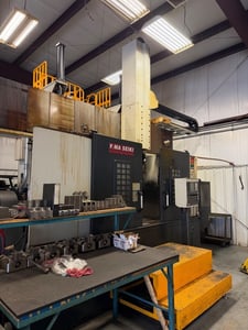 49.2" Yama Seiki #FV-1200, CNC vertical turret lathe, 63" sw, 50" chk, 12 ATC, Fanuc Oi-TD, chip conveyor