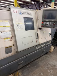 Okuma #Captain-L370, CNC lathe, 21.6" swing, 8" chuck, 2.4" bar, 22.2" centers, 14.57" dia., 20.47" lgth