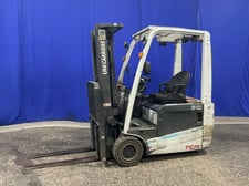 3600 lb. TCM #FTB20-A1, Electric Forklift, 187" Lift Height, 4" x 42" Forks, Side Shift, 48 V.