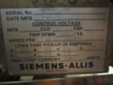800 Amps, Siemens-Allis, LAF-800A, manually operated, drawout, #AB1063