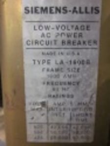 Image for 1600 Amps, Siemens-Allis, LA-1600B, manually operated, drawout, #AB3173