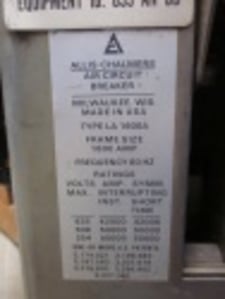 1600 Amps, Allis-Chalmers, LA-1600, electrically operated, drawout, #AB4242