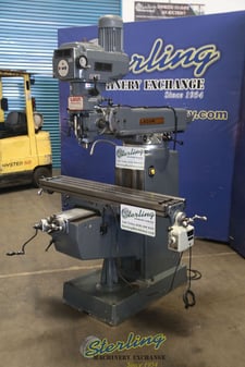 Lagun #FTV-2S, vertical mill, 10" x50" tbl., 30" X, 16" Y, 16" Z, 55-4250 RPM, R-8, power draw bar, variable
