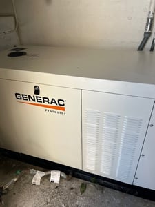 30 KW Generac, Natural gas generator set w/ transfer switch, 20 hours, 2021