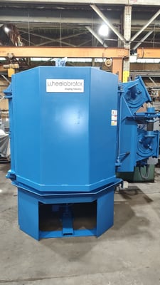 48" Wheelabrator table blast, 2-15 HP direct drive blast wheels with collector
