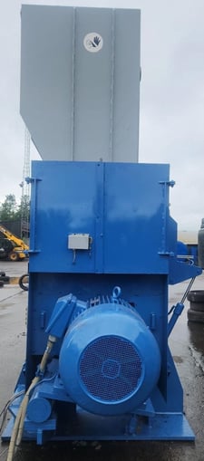 Eldan #HG169, heavy granulator, hopper fed with undermill discharge conveyor, 150 HP, 2008